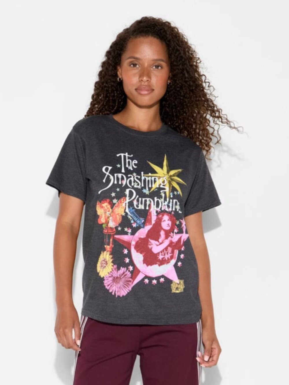 NEW Women's The Smashing Pumpkins Short Sleeve Graphic T-Shirt - Black Small